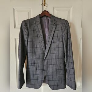 Bonobos Gray and Blue Window Pane Blazer